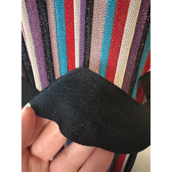 Rebecca Vallance NWT Metallic Stripe Knit Maxi Dress Size Medium - Picture 8 of 12